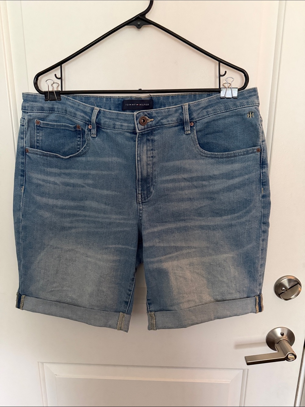 Tommy Hilfiger Light Blue Rolled Hem Denim Shorts